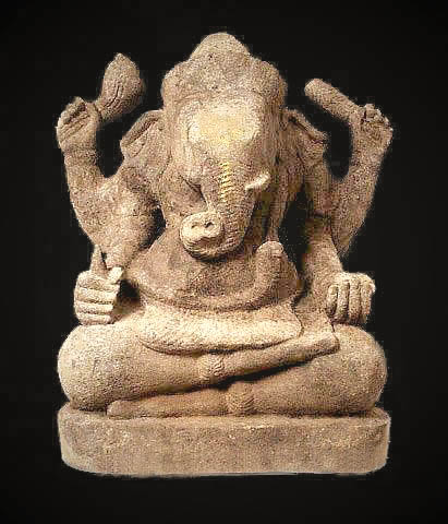 Rare 11th Century Khmer Sandstone Ganesh, Ganesha
